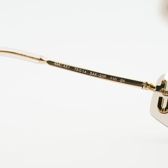 Miu Miu MUA51S 5AK20P Sunglasses Gold Rectangle Frame, Bronze Mirror Lenses main image 10